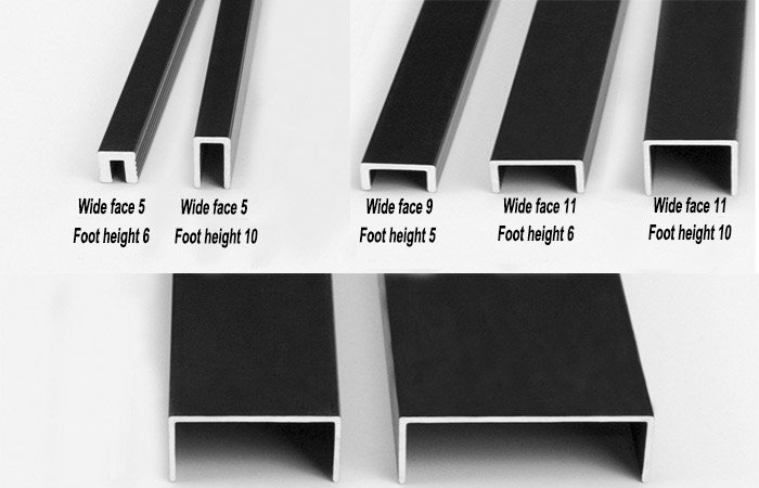 Aluminum C-shaped decorative metal moldings of different specifications