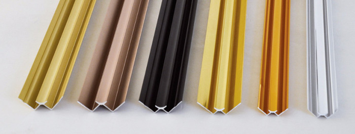 Aluminium W shape inside corner wall trim for UV board can be selected in a variety of colors